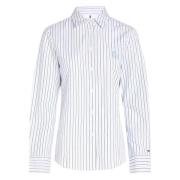 Blauw Gestreept Regular Shirt Tommy Hilfiger , White , Dames