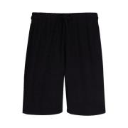 Solide Unisex Linnen Jersey Bermuda Shorts Vilebrequin , Black , Heren