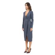 Grijze Midi Jurk Moderne Lijnen Chic Patrizia Pepe , Gray , Dames