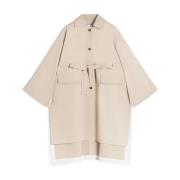 Beige Katoenen Gabardine Cape Jas Lanvin , Beige , Dames