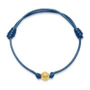 Navy Blue String Bracelet with Gold Nialaya , Blue , Heren