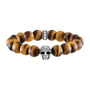 Power armband schedel met lelie Thomas Sabo , Brown , Unisex