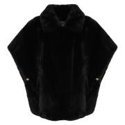 Faux Fur Short Sleeve Black Jacket Blugirl , Black , Dames