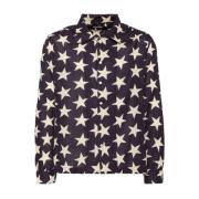 Navy Sterren Lange Mouw Shirt Bode , Blue , Heren