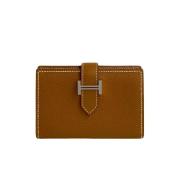 Pre-owned Leather wallets Hermès Vintage , Brown , Dames