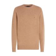 Beige Sweater Lambswool Crewneck Tommy Hilfiger , Beige , Heren