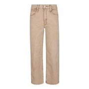 Beige Jeans, USA Gemaakt, Katoenmix Mother , Beige , Dames