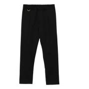 Zwarte wollen broek met D-ringdetail Low Brand , Black , Heren