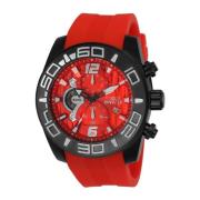 Pro Diver Quartz Horloge - Rode Wijzerplaat Invicta Watches , Black , ...