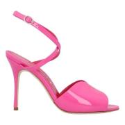 Leather sandals Manolo Blahnik , Pink , Dames