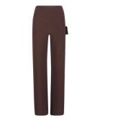 Stijlvolle Broek met Polyester en Spandex Norma Kamali , Brown , Dames