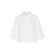 Zijden blouse met ruches Bright White Karen by Simonsen , White , Dame...