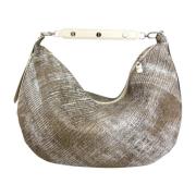 Studded Hobo Tas met Oceaan Inspiratie Borbonese , Gray , Dames