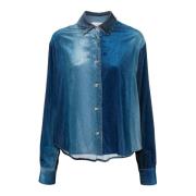 Corduroy Overshirt Gradiënt Effect Forte Forte , Blue , Dames