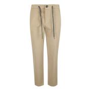 Zand Katoen Elastaan Broek Made in Italy Eleventy , Beige , Dames