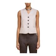 Wollen vest met zakken en knopen Liviana Conti , Gray , Dames