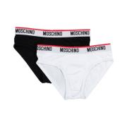 Twee Pack Slips van Katoenmix Moschino , White , Heren