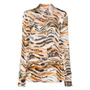 Tijgerprint Shirt Twinset , Multicolor , Dames