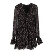 Gekreukelde Mini Jurk Rotate Birger Christensen , Black , Dames