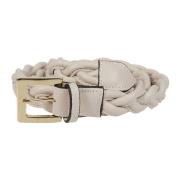 Beige Leren Riem Made in Italy Avenue 67 , Beige , Dames