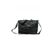 Zwarte Eclipse Nylon Handtas met Abstract Patroon Marc Ellis , Black ,...