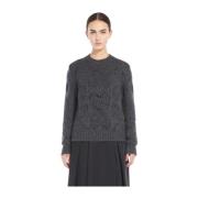 Grijze Trui met Pointelle Breisel Max Mara Weekend , Gray , Dames