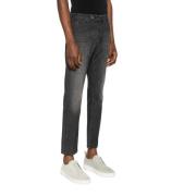 Blauwe Slim Jeans met knoopsluiting Incotex , Black , Heren