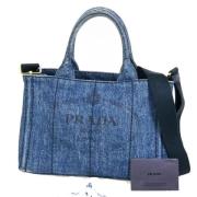 Pre-owned Denim prada-bags Prada Vintage , Blue , Dames