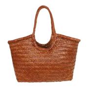 Bruine Shopper Tas met Geweven Design Dragon Diffusion , Brown , Dames