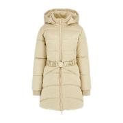 Beige Dames Puffer Jas Guess , Beige , Dames