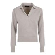 Greige V-Hals Trui Aw24 Fabiana Filippi , Gray , Dames