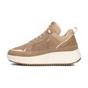 Beige Suède Lage Sneakers Mexx , Beige , Dames