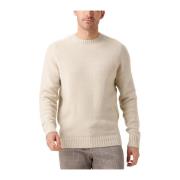 Beige Gebreide Crew Neck Trui Profuomo , Beige , Heren