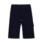 Groene Fleece Shorts met Cargo Zak C.p. Company , Blue , Heren