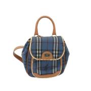 Pre-owned Leather shoulder-bags Burberry Vintage , Blue , Dames