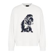 French Terry Sweater Collectie Geborduurd Emporio Armani , White , Her...