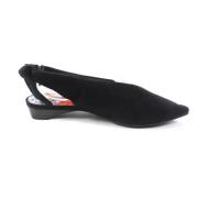 Pre-owned Leather flats Hermès Vintage , Black , Dames