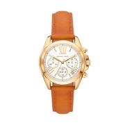 Gouden Dames Quartz Horloge met Leren Band Michael Kors , Brown , Dame...