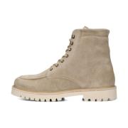 Taupe Suède Veterschoenen voor Heren Nubikk , Beige , Heren