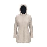 Stijlvol Zwart Beige Jas K-Way , Beige , Dames