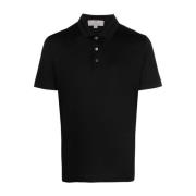 Zwart Poloshirt Klassieke Stijl Canali , Black , Heren