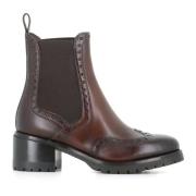 Bruine Platte Brogue Chelsea Schoenen Santoni , Brown , Dames