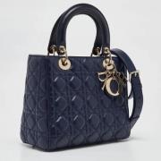 Pre-owned Leather totes Dior Vintage , Blue , Dames