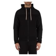 Zip Cotton Technical Hoodie Boss , Black , Heren