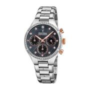 Blauw Stalen Dames Quartz Horloge Festina , Gray , Dames