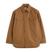 Waterdichte Gewatteerde Overhemdjacket Aspesi , Brown , Dames