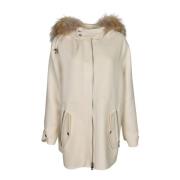 Roomkleurige Winterjas voor Vrouwen P.a.r.o.s.h. , Beige , Dames