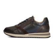 Klassieke Casual Sneakers met Metalen Rits Ambitious , Brown , Heren