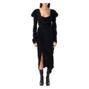 Zwarte Panther Jurk Lange Mouwen Elegant Vivienne Westwood , Black , D...