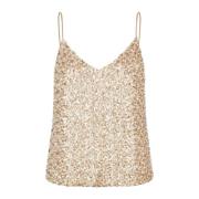 Gouden Paillet Mesh Camisole Top Dea Kudibal , Yellow , Dames